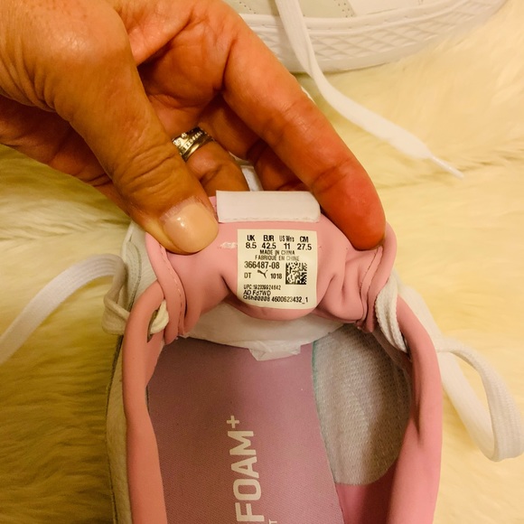 White with pink trim Puma Sneakers - Picture 7 of 7